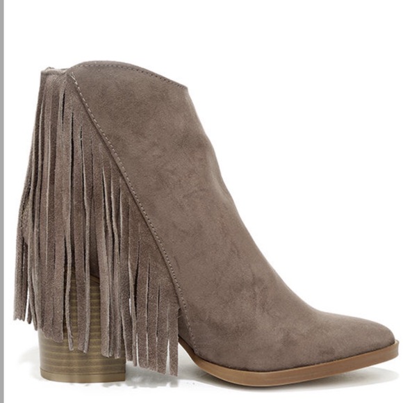 Madden Girl Suede Fringe Ankle Boots - Picture 2 of 7